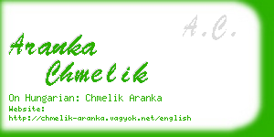 aranka chmelik business card